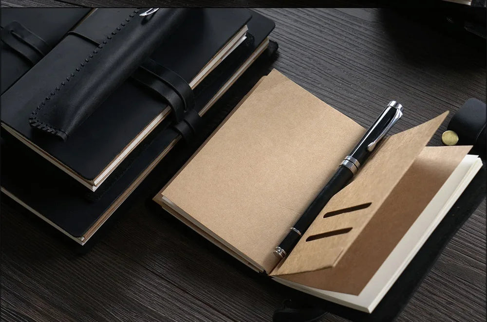 Genuine Leather Refillable Travel Journal – Handmade Retro Diary & Sketchbook