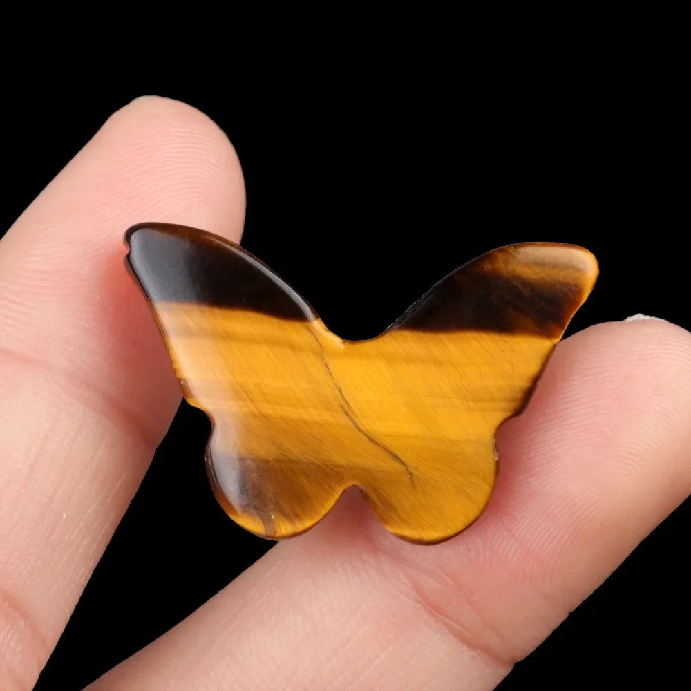 Mini Chakra Crystal Butterfly Figurine – Natural Stone Reiki Healing (20×30mm)