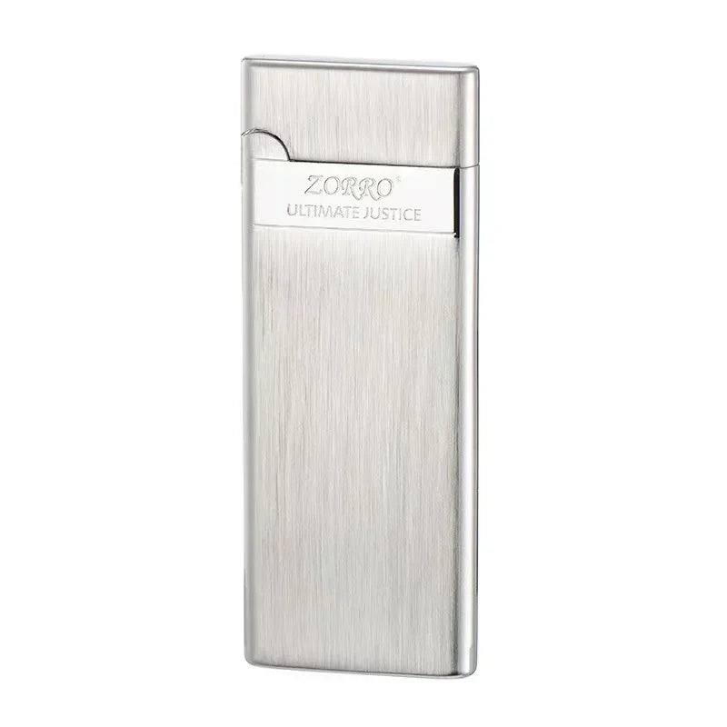 Ultra-Thin Metal Torch Lighter – Refillable Butane Gas with Grinding Wheel Ignition