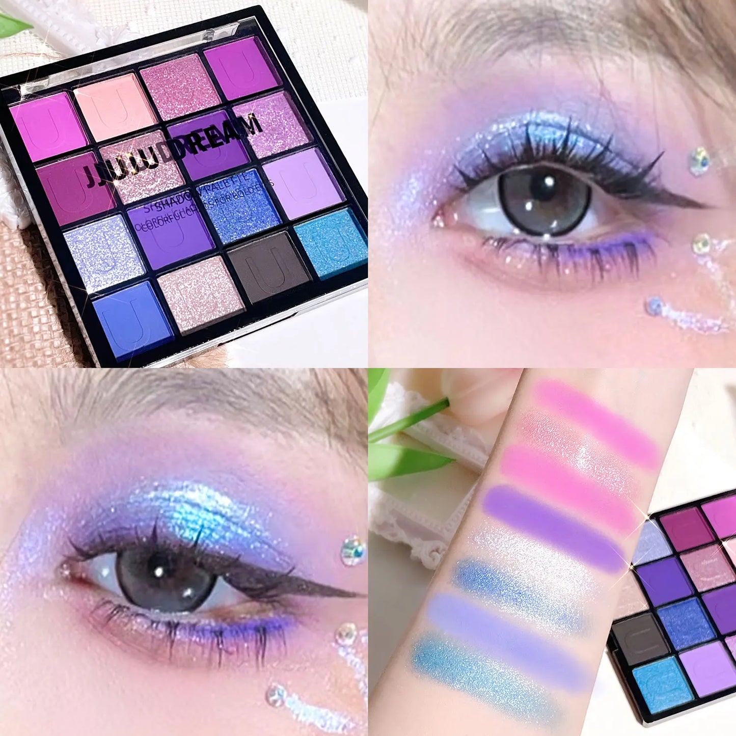 16-Color Eyeshadow Palette – Koi, Mermaid & Enchanted Forest Collection