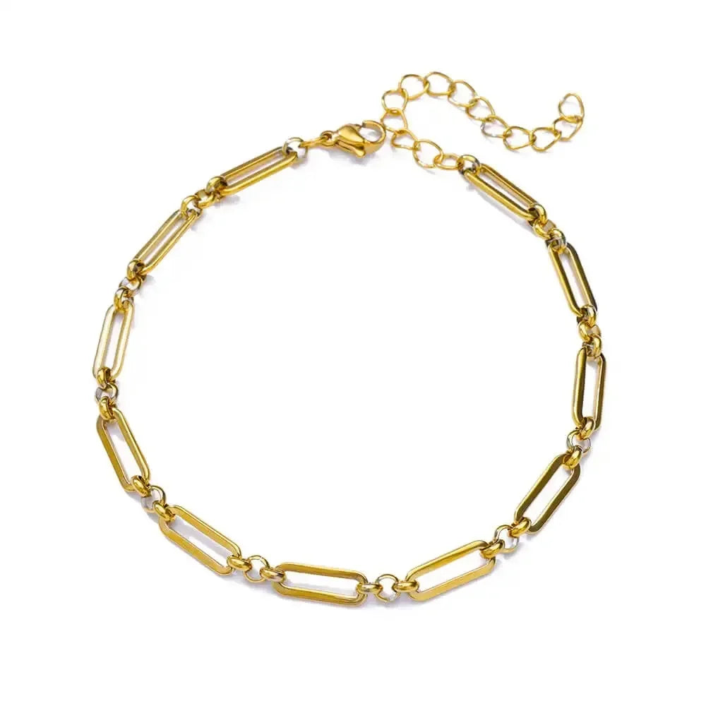Boho Drop Anklet – Women’s Gold Stainless Steel Wedding & Aesthetic Jewelry (20+5cm)