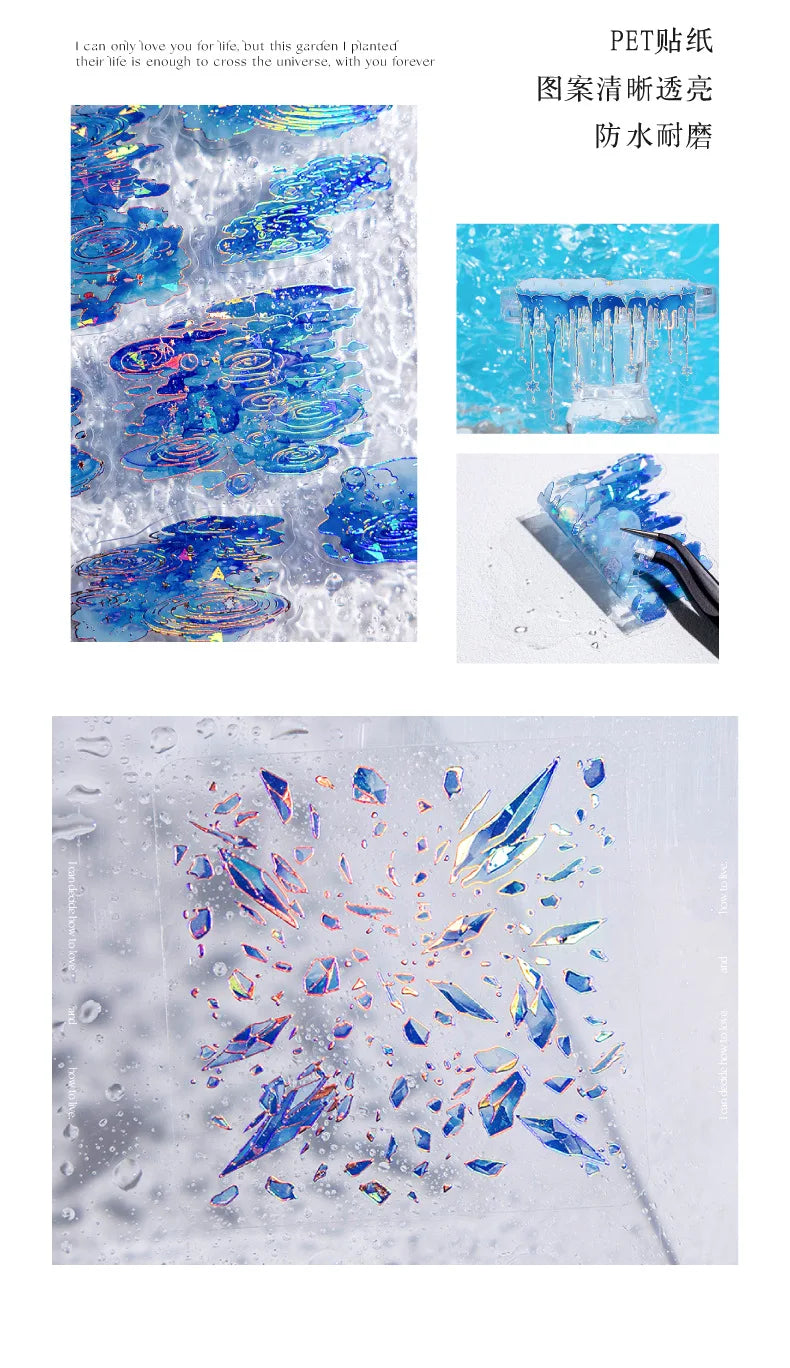 20pcs Kawaii “Boundless Waterspeak” Stickers – Dreamy Decor for Your Journal