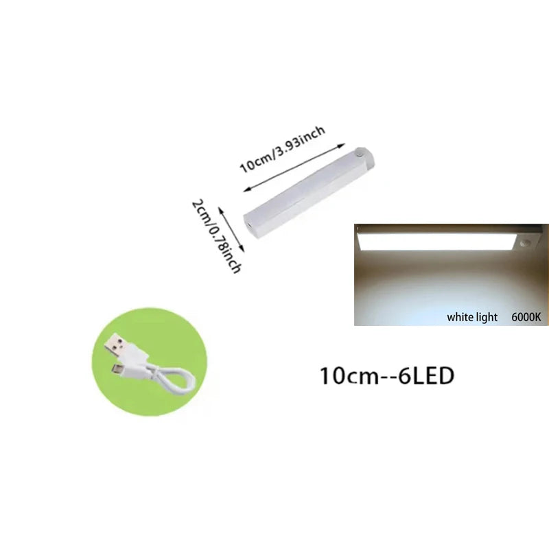 PIR Motion Sensor LED Under Cabinet Lamp – Rechargeable & Dimmable