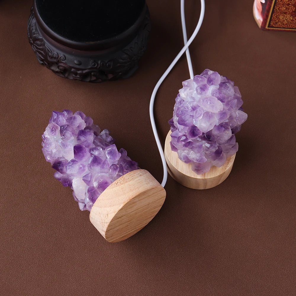 Crystal Wishing Lamp – Natural Amethyst Glow for Calm & Intention