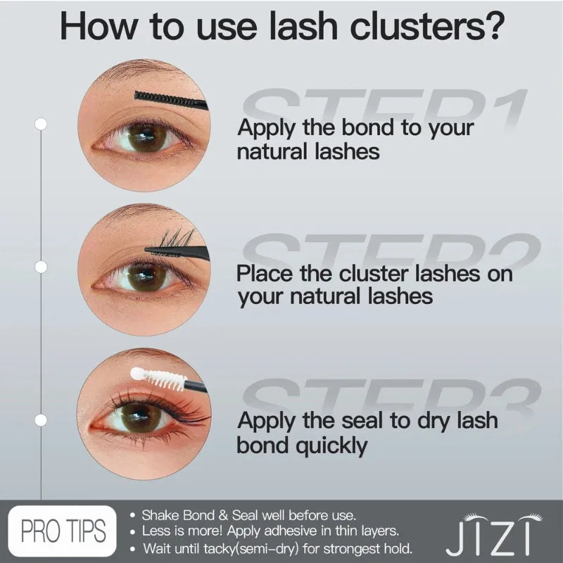 Individual Cluster Eyelashes – C Curl, 3D Mink Style, Wispy & Fluffy