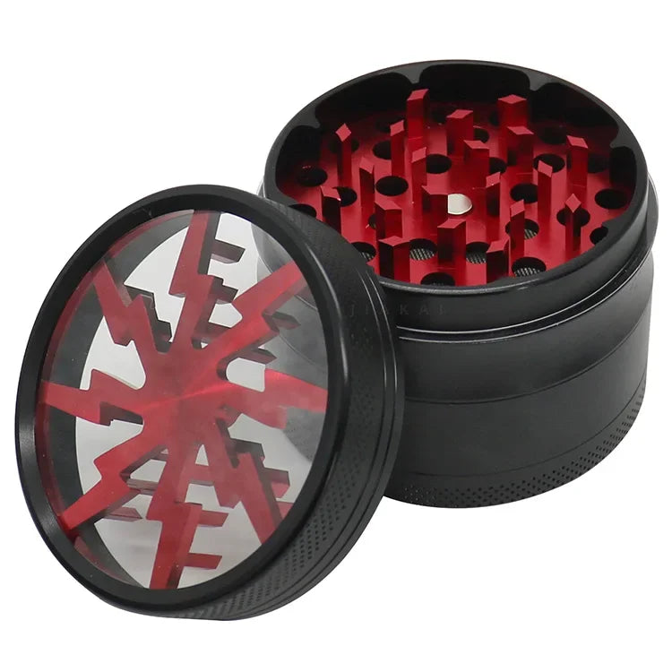 63mm Aluminum Alloy Grinder – 4-Layer Metal Herb & Spice Crusher with LED Lighting (5 Colors)