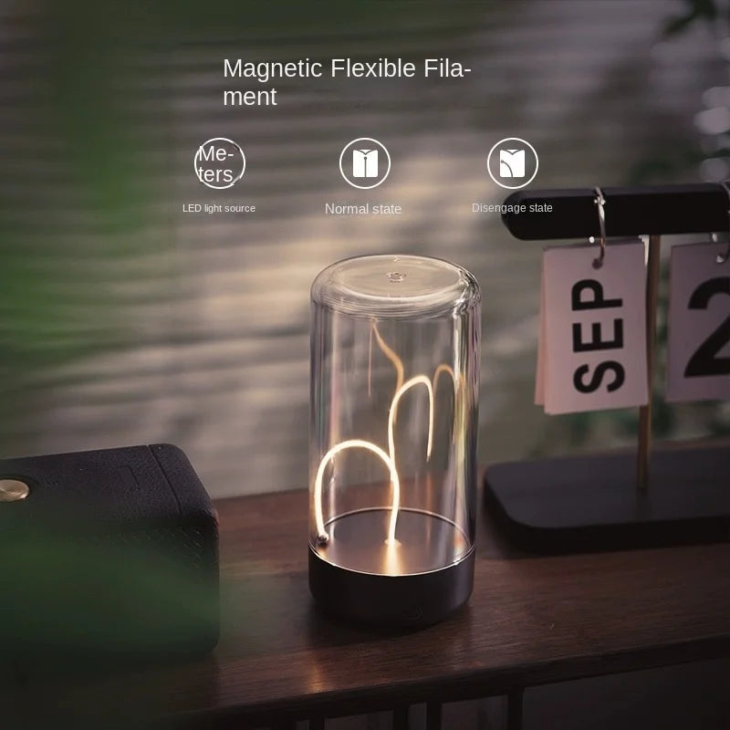 Portable Quantum Wire Ambient Magnetic Light – Type-C Rechargeable Night Lamp with Eye Protection