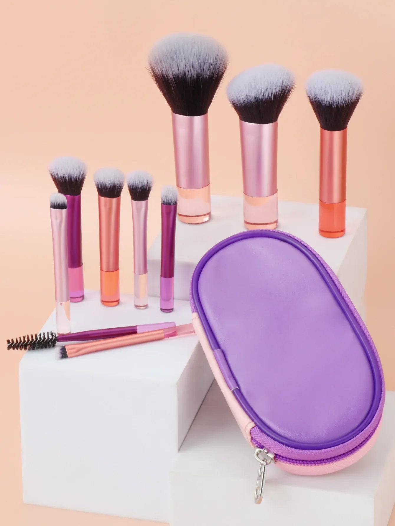 10-Piece Mini Makeup Brush Set – Portable Beauty Tools