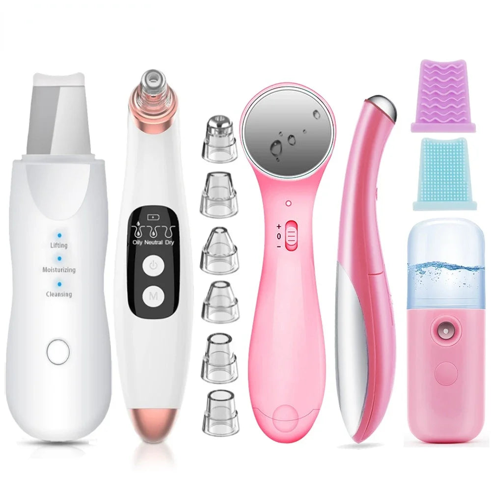 5-in-1 Ultrasonic Skin Scrubber & Facial Beauty Kit – Deep Clean, Lift, Glow