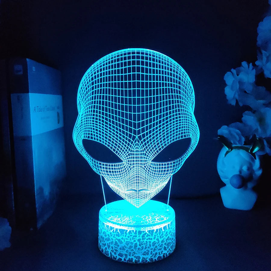 3D Illusion Alien Lamp – Color Changing Night Light