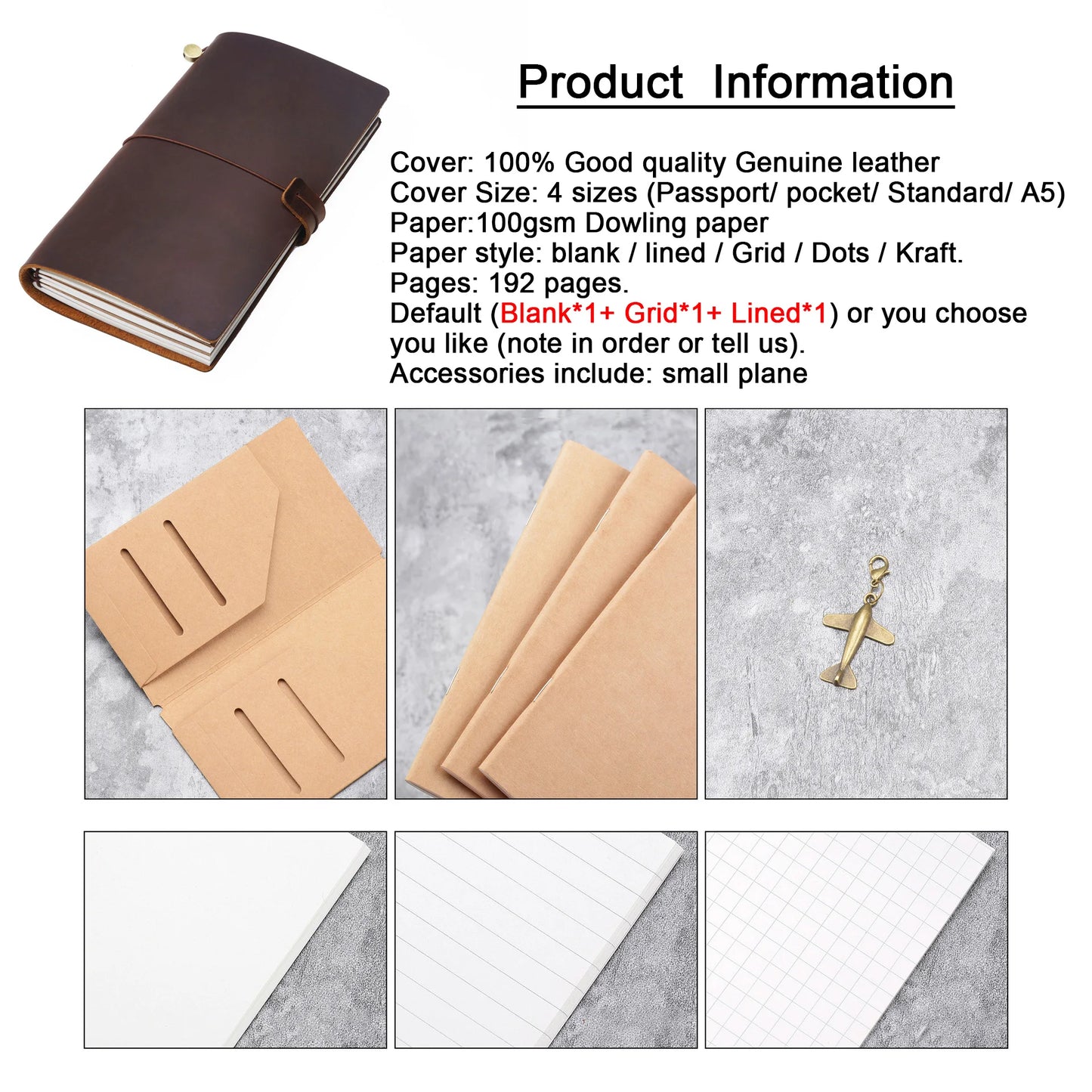 Genuine Leather Refillable Travel Journal – Handmade Retro Diary & Sketchbook