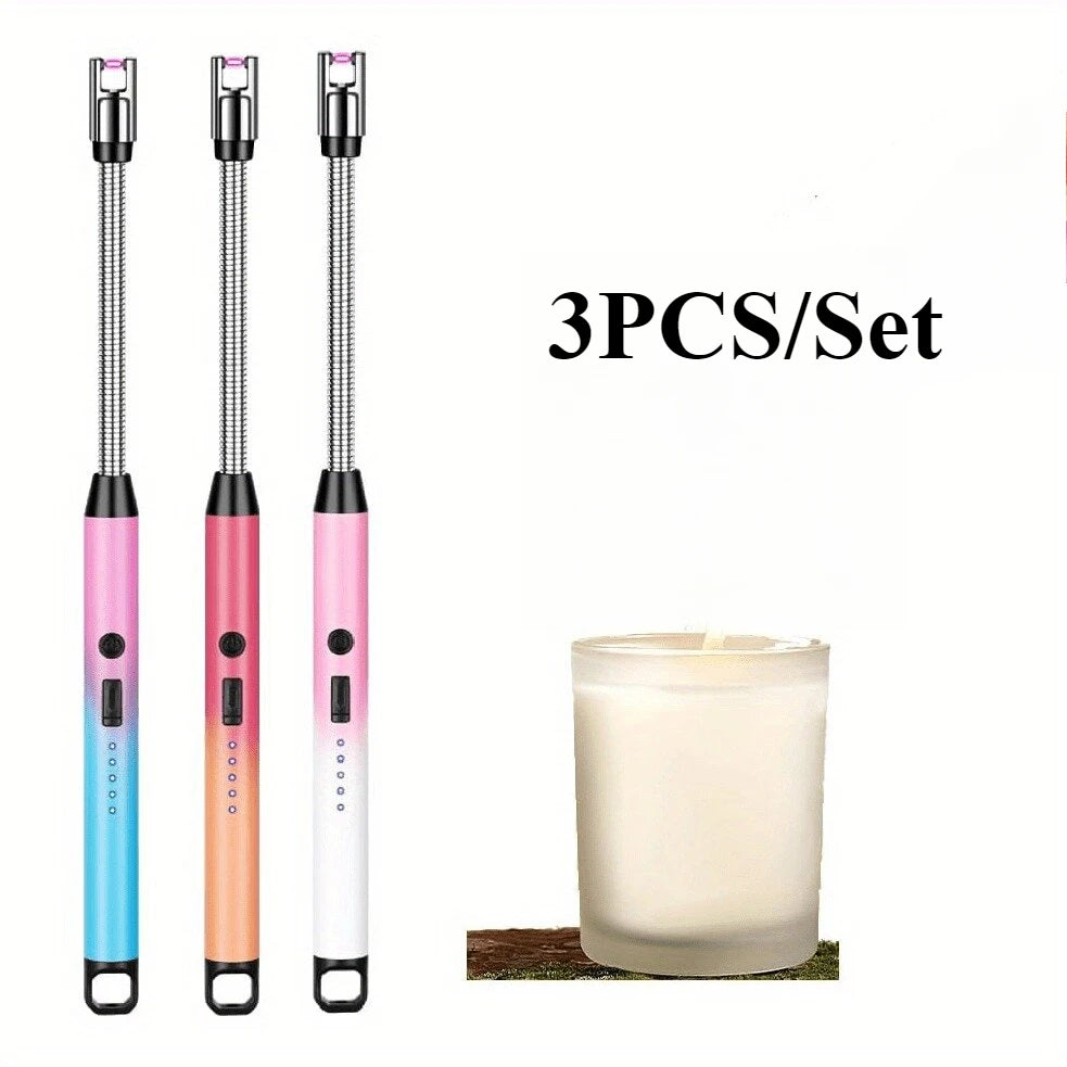 3PCS Dual Arc Electric Lighter Set – Rotating 360° Design