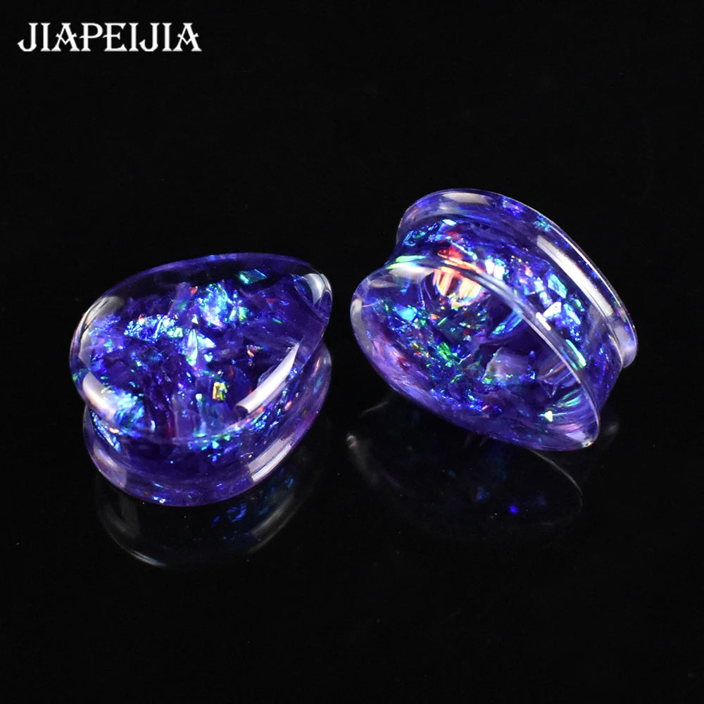 Drop-Shaped Acrylic Ear Tunnels – Bold Style, Lightweight Comfort