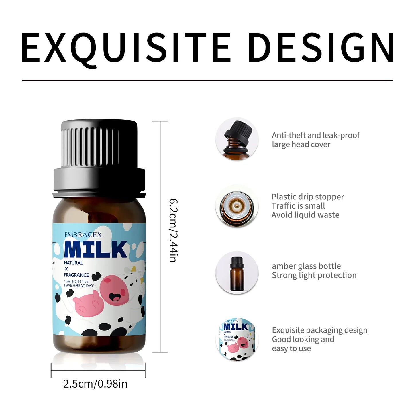 10ml Milk Fragrance Essential Oil – Long-Lasting Aroma for Diffusers, Car & Aromatherapy