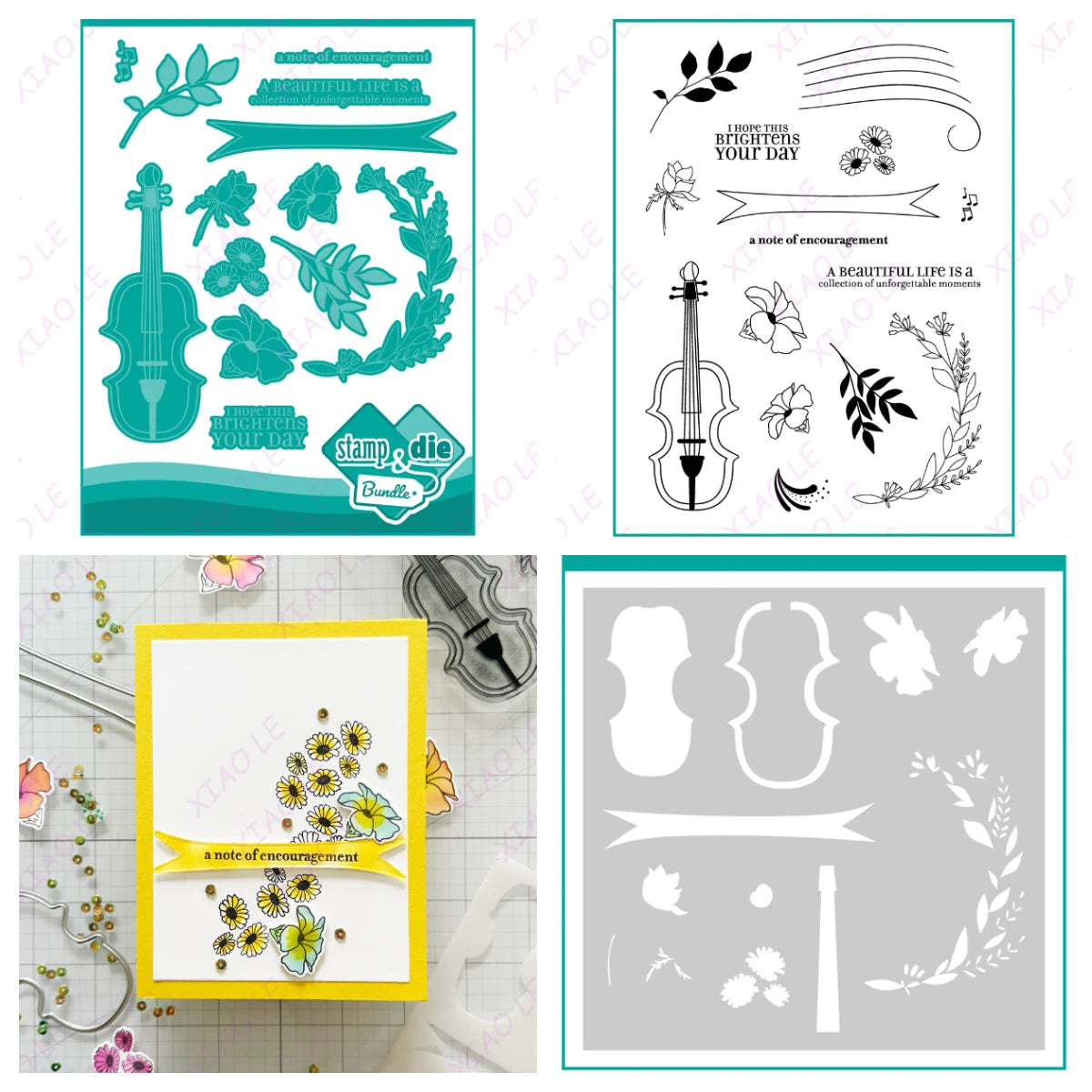 Holiday & Birthday Wishes Metal Cutting Dies – DIY Craft & Scrapbooking Stencils