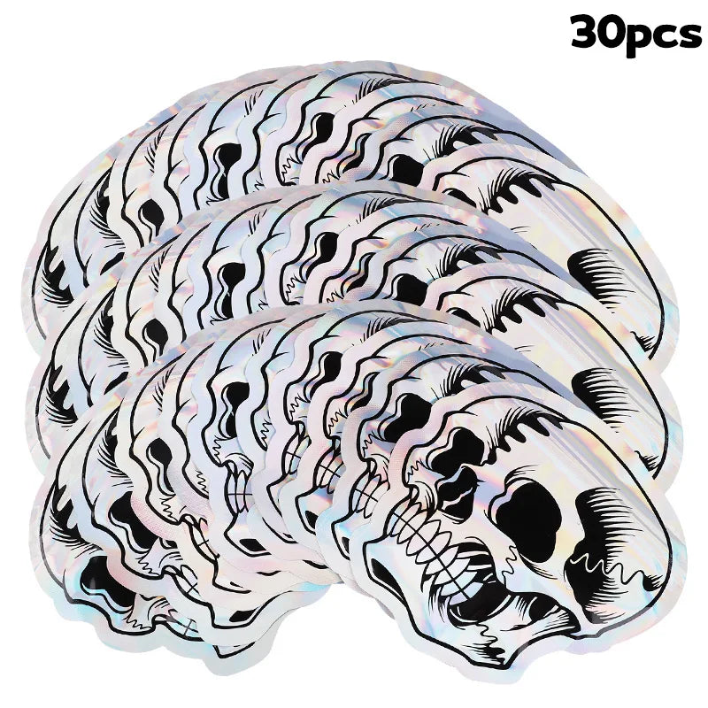 Halloween Skull Candy Bags – Self-Sealing Party Favor Pouches (10–100pcs)