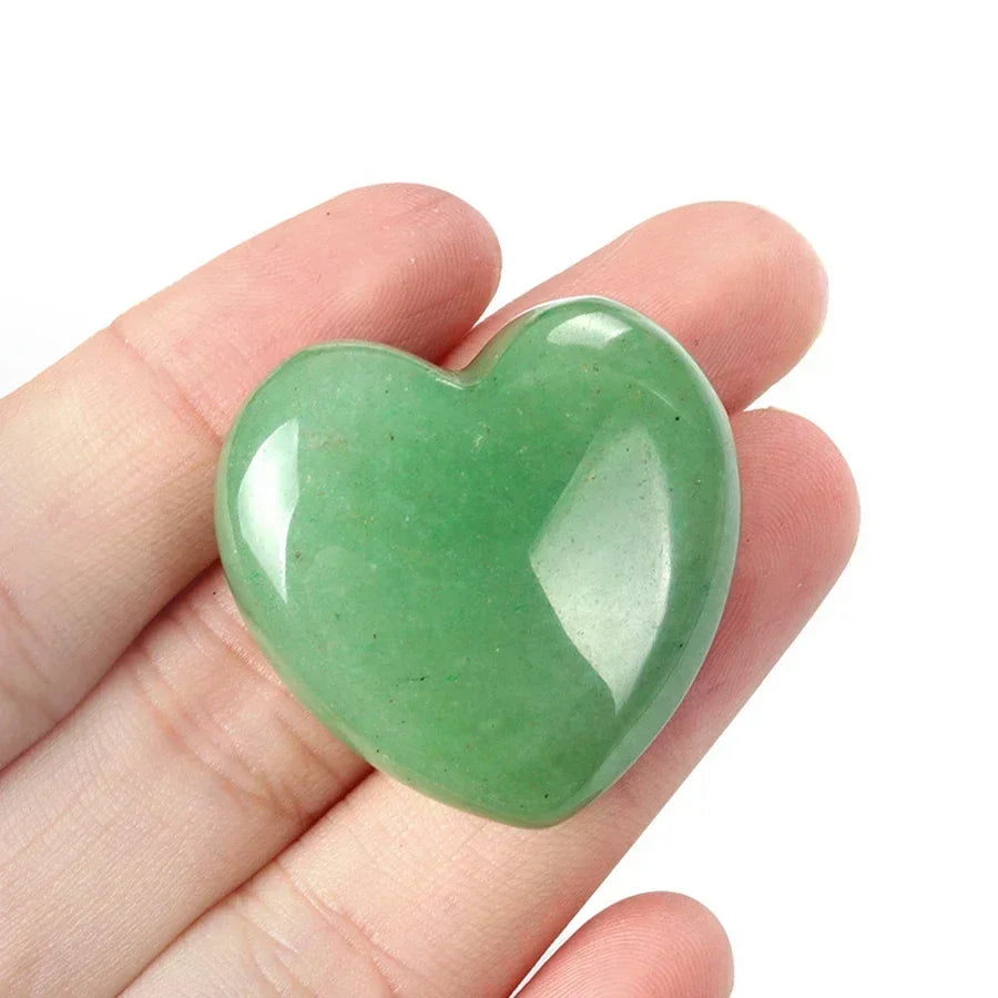 Heart-Shaped Natural Crystal Stones – Amethyst, Agate & Mineral Healing Specimens (10/20/30PCS, 20mm)