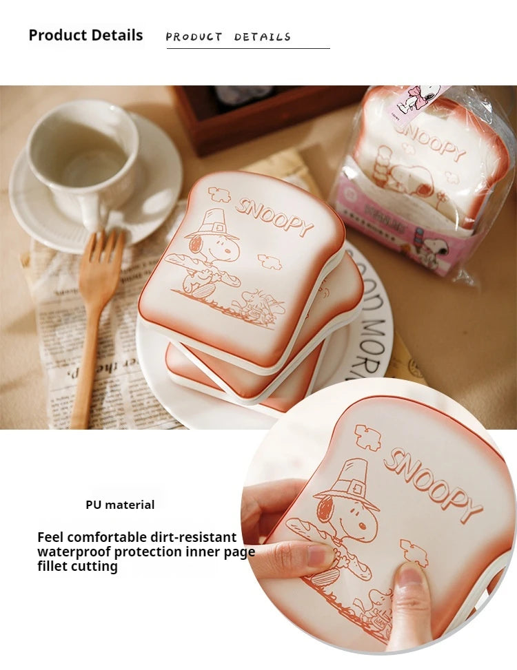 Cute Snoopy Bread-Shaped Notebook – Cartoon Mini Journal for Kids & Kawaii Stationery Lovers