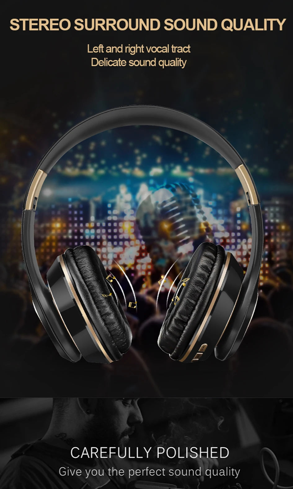 Foldable Bluetooth Sport Headphones – Bass, Comfort, & Wireless Freedom
