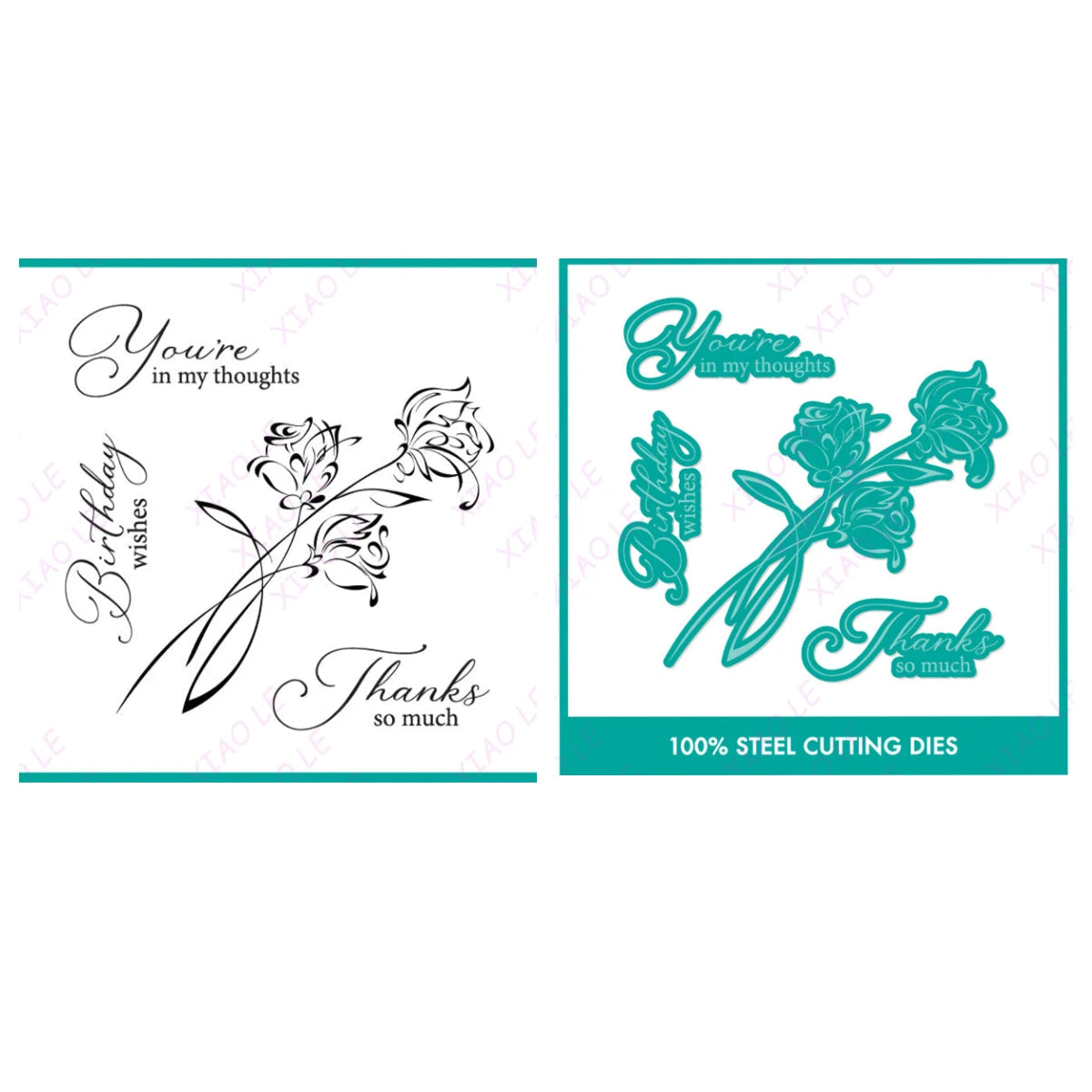 Holiday & Birthday Wishes Metal Cutting Dies – DIY Craft & Scrapbooking Stencils