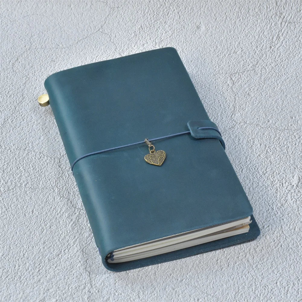 Genuine Leather Refillable Travel Journal – Handmade Retro Diary & Sketchbook