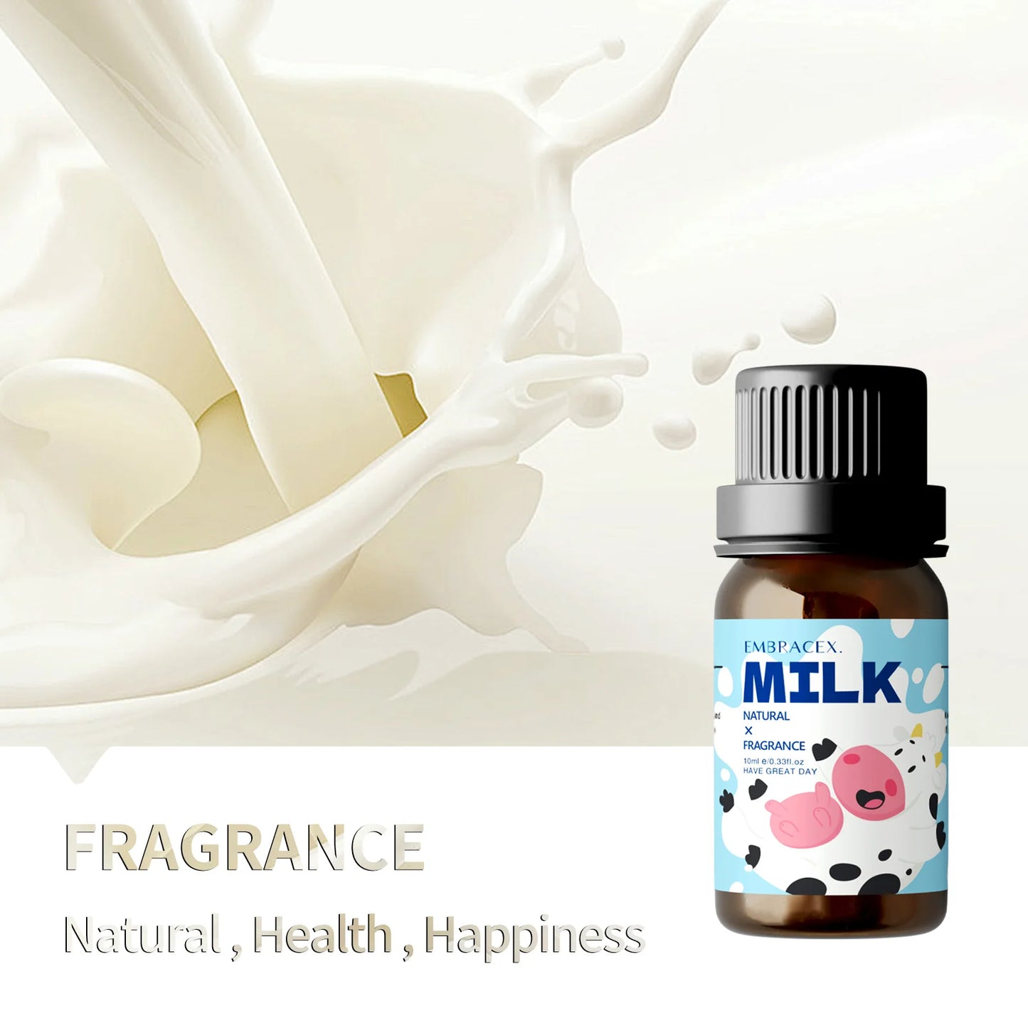 10ml Milk Fragrance Essential Oil – Long-Lasting Aroma for Diffusers, Car & Aromatherapy