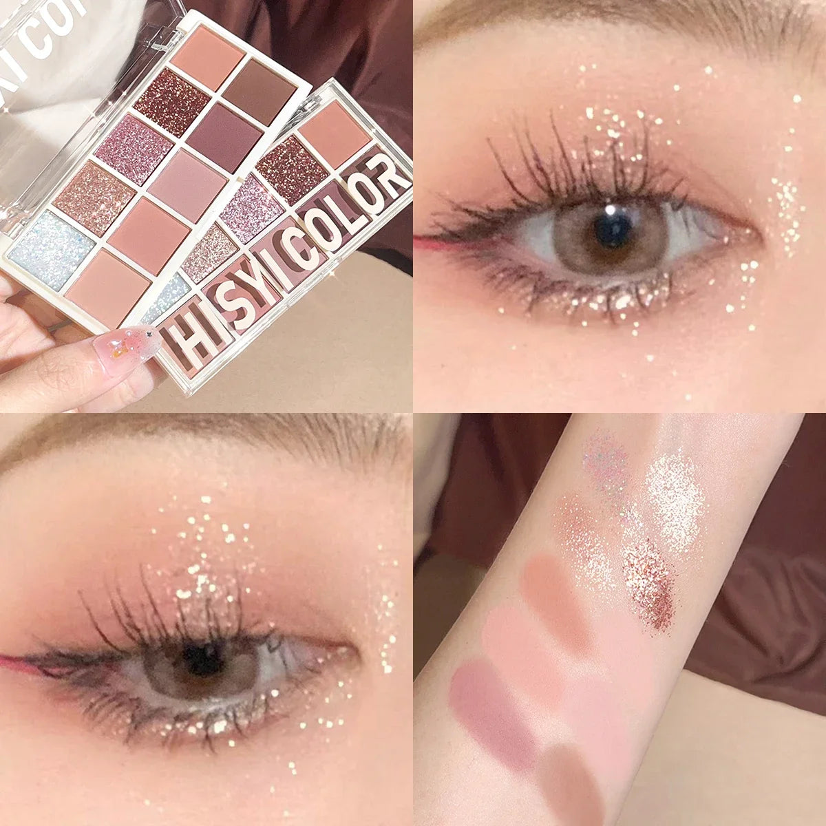10-Color Matte & Glitter Eyeshadow Palette – Everyday Glam Meets All-Day Wear