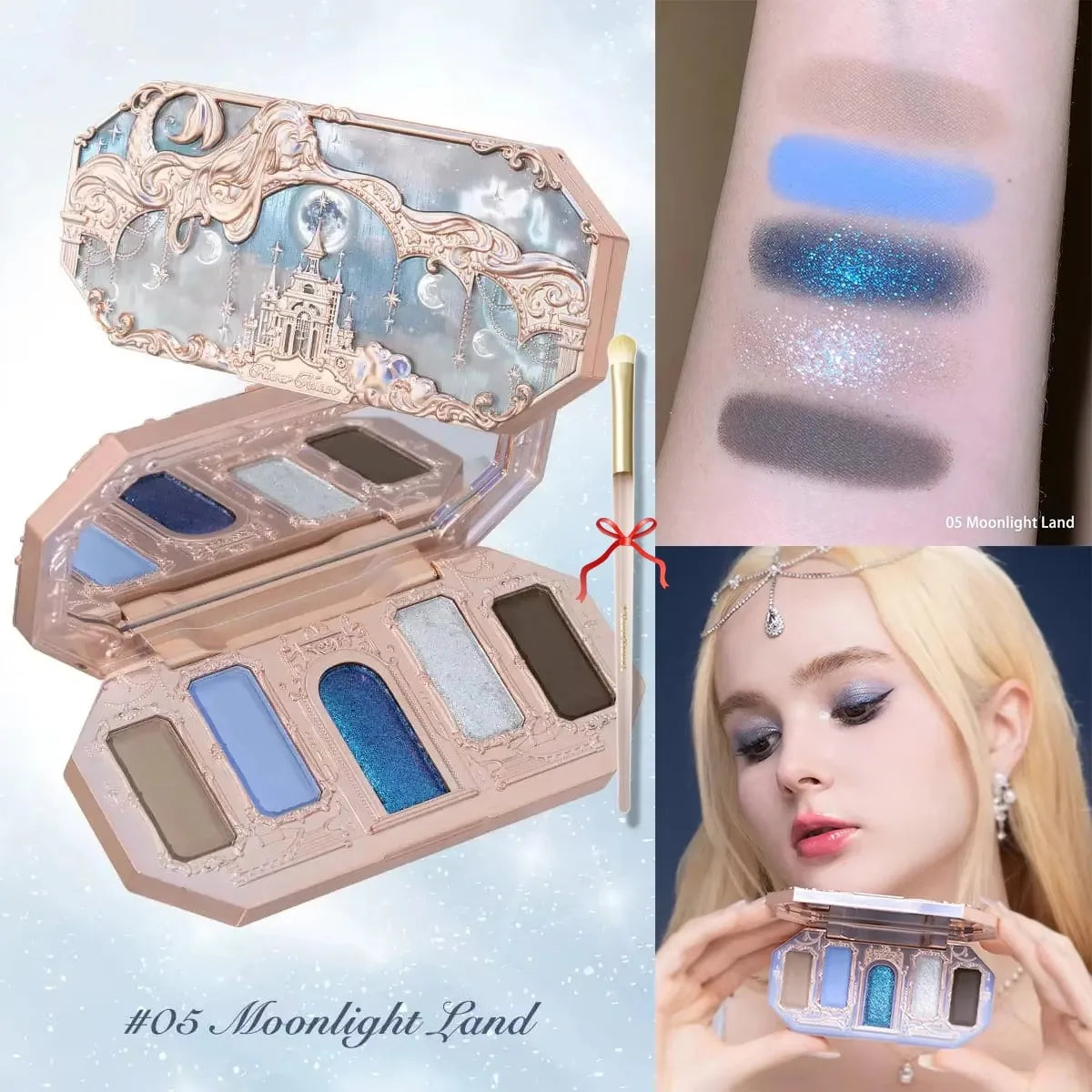 6-Color Diamond Shiny Highlighter Palette – Contour, Brighten & Glow