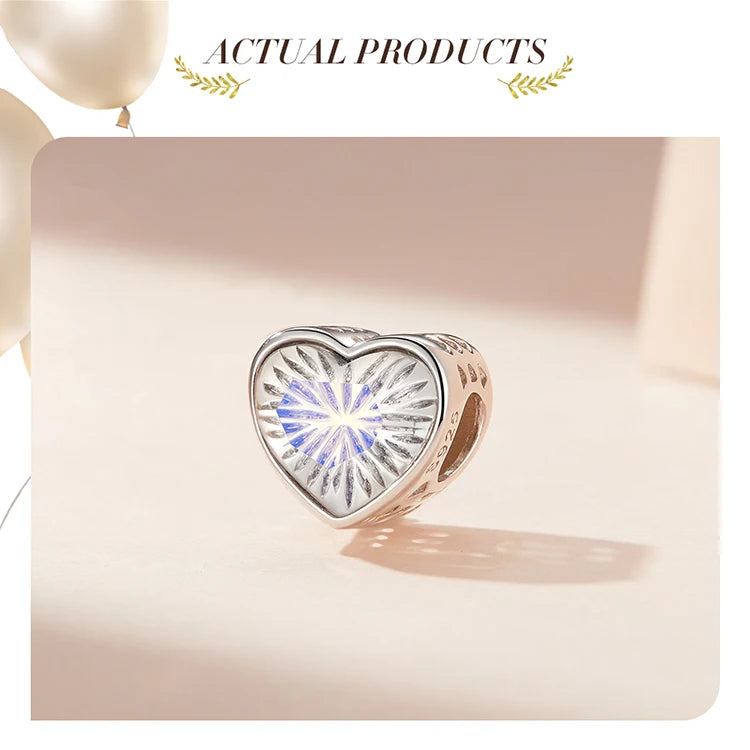 925 Sterling Silver Rainbow Heart Charm β Shine with Every Sparkle