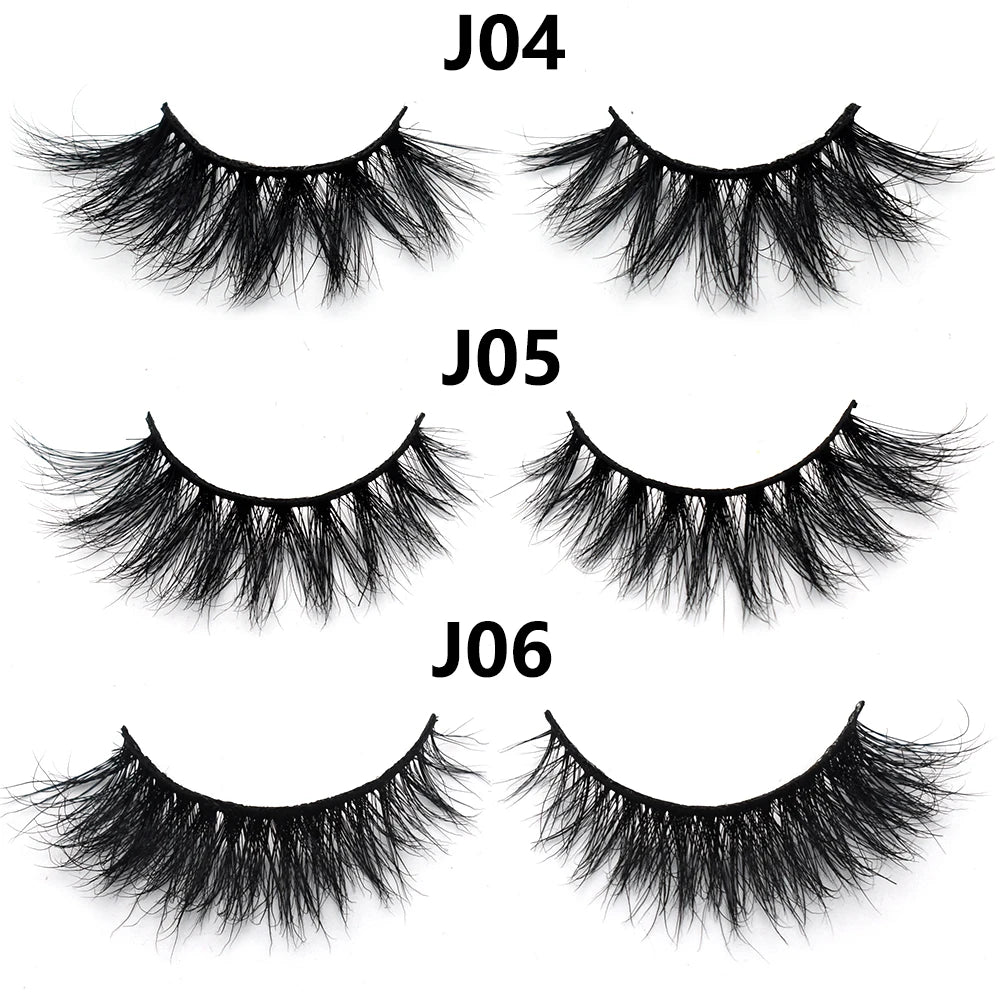 3D Mink Lashes – Fluffy Crisscross Wispy Strip Lashes 1 Hard Box