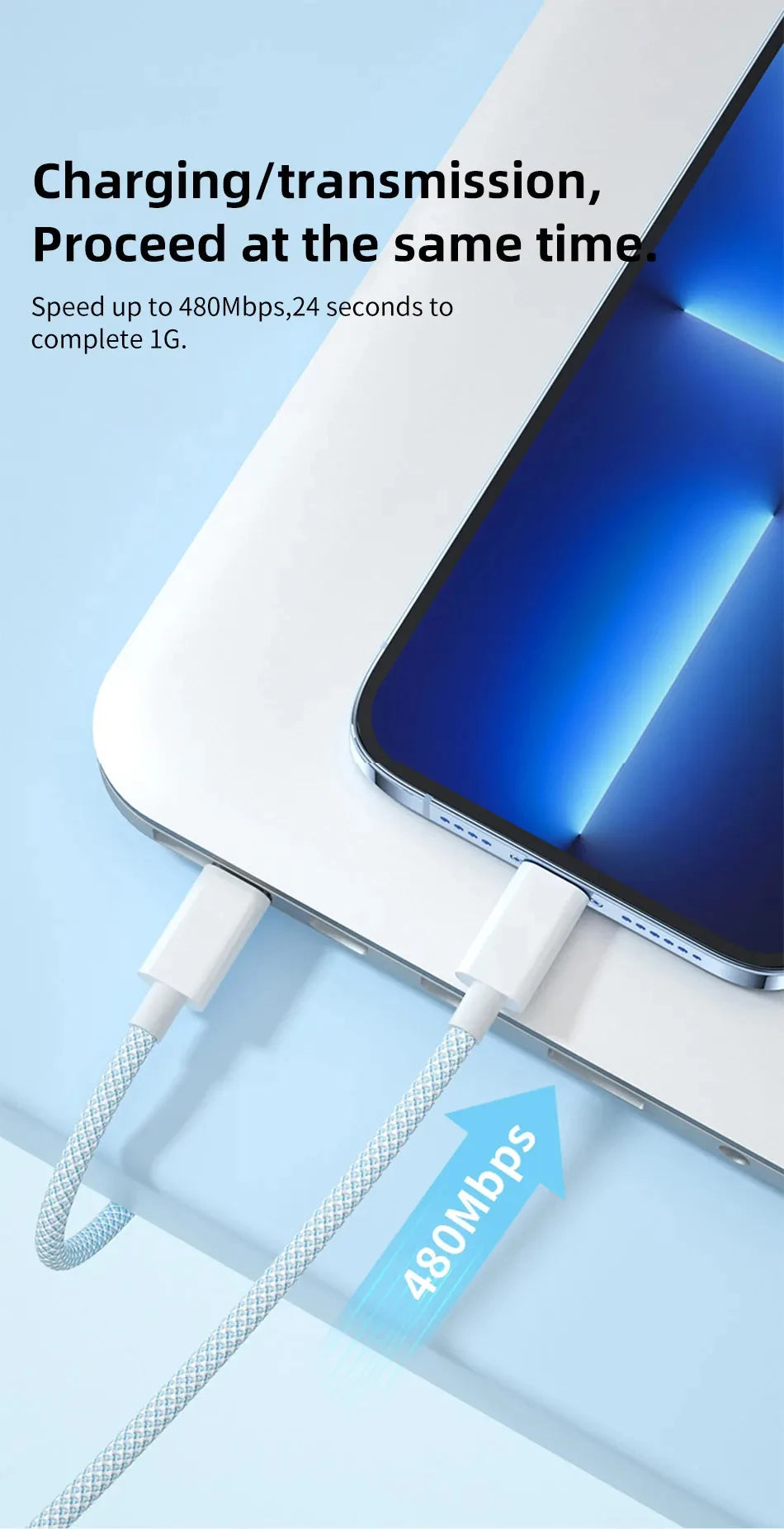 60W USB Type-C to Type-C Fast Charging Cable