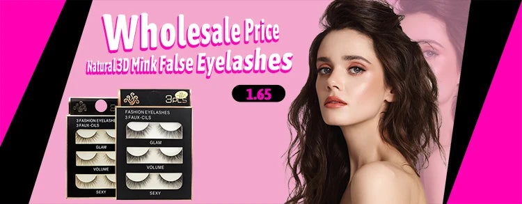 False Eyelash Kit – 3/5 Pairs Fluffy Mink Lashes with Tweezer & Brush