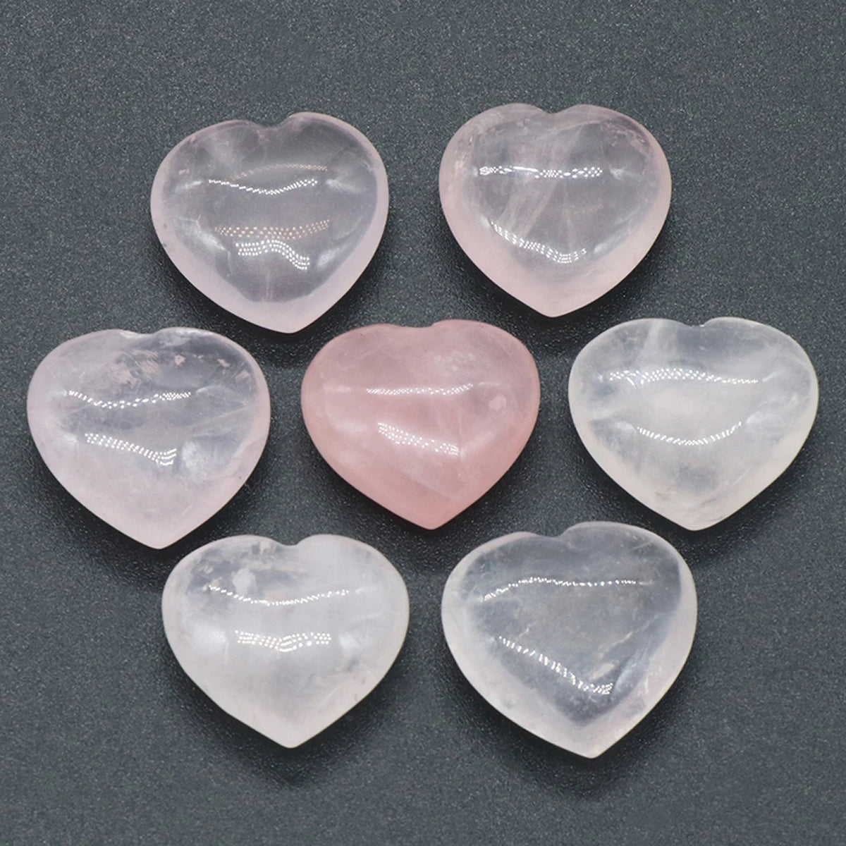 Natural Stone Heart Crystals – Rose Quartz, Amethyst & Gemstone Ornaments