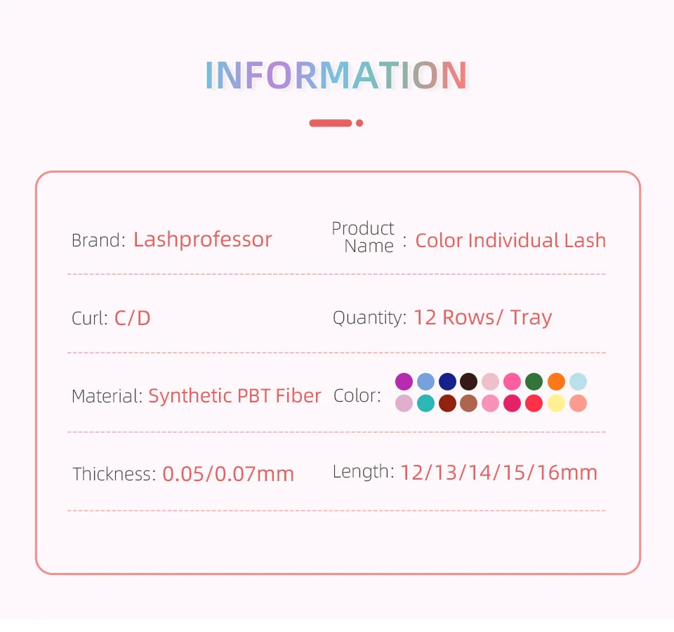 Colored Classic Eyelash Extensions – Soft, Natural & High-Quality Lashes