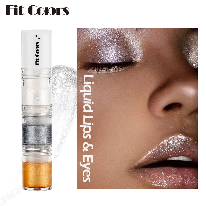 Fit Colors 3-Section Liquid Shimmer Eyeshadow Set – Pearl, Diamond & Drama