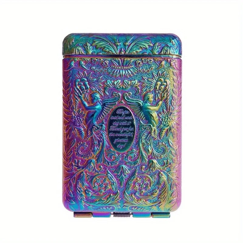 Retro Hand-Carved Metal Storage Case – Portable Pocket Organizer Box