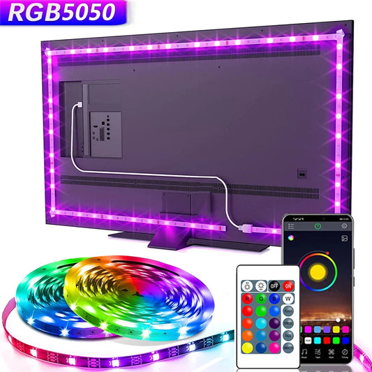 USB 5V RGB LED Strip Lights – TV Backlight with App Control