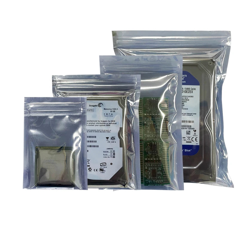 100pcs Anti-Static Shielding Zip Lock Bags – Resealable ESD Pouches
