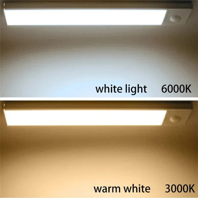 PIR Motion Sensor LED Under Cabinet Lamp – Rechargeable & Dimmable