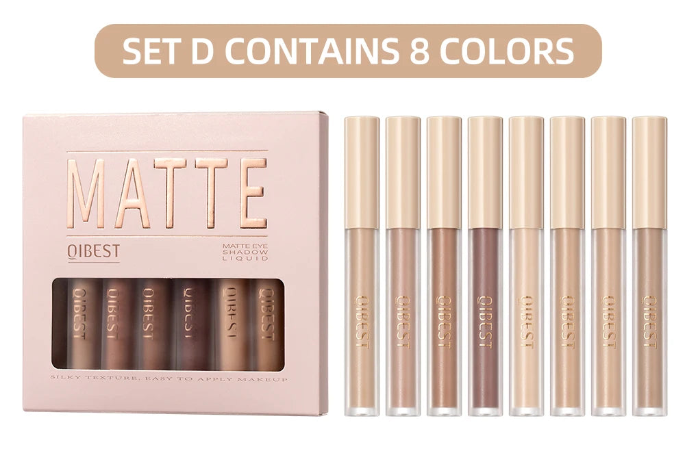 8pcs Liquid Eyeshadow Stick Set – Brown & Coffee Tones