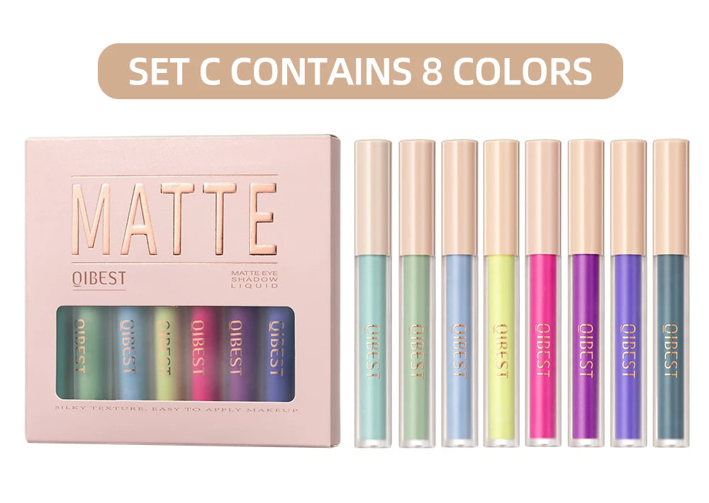 8pcs Liquid Eyeshadow Stick Set – Brown & Coffee Tones