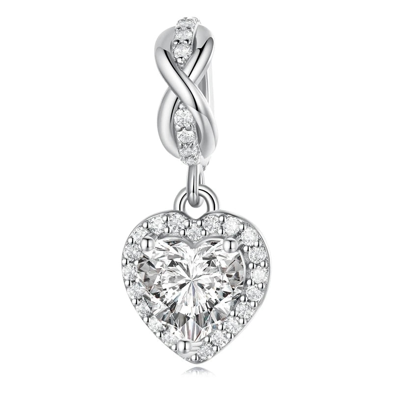 925 Sterling Silver Rainbow Heart Charm β Shine with Every Sparkle