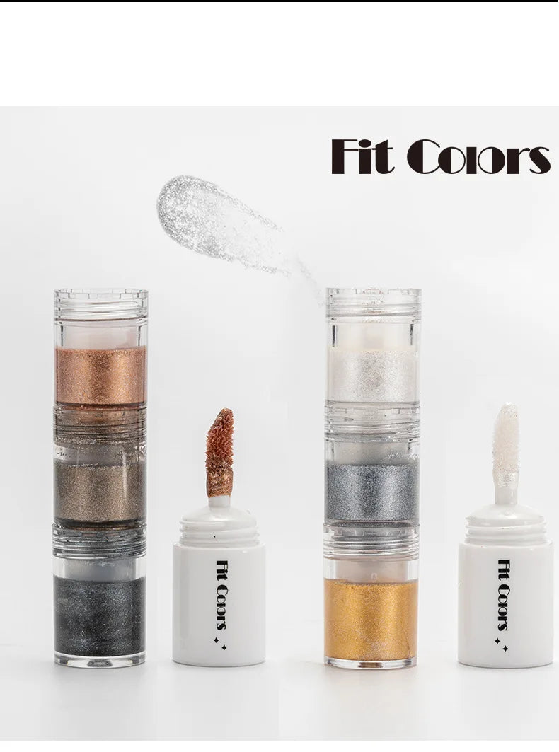 Fit Colors 3-Section Liquid Shimmer Eyeshadow Set – Pearl, Diamond & Drama