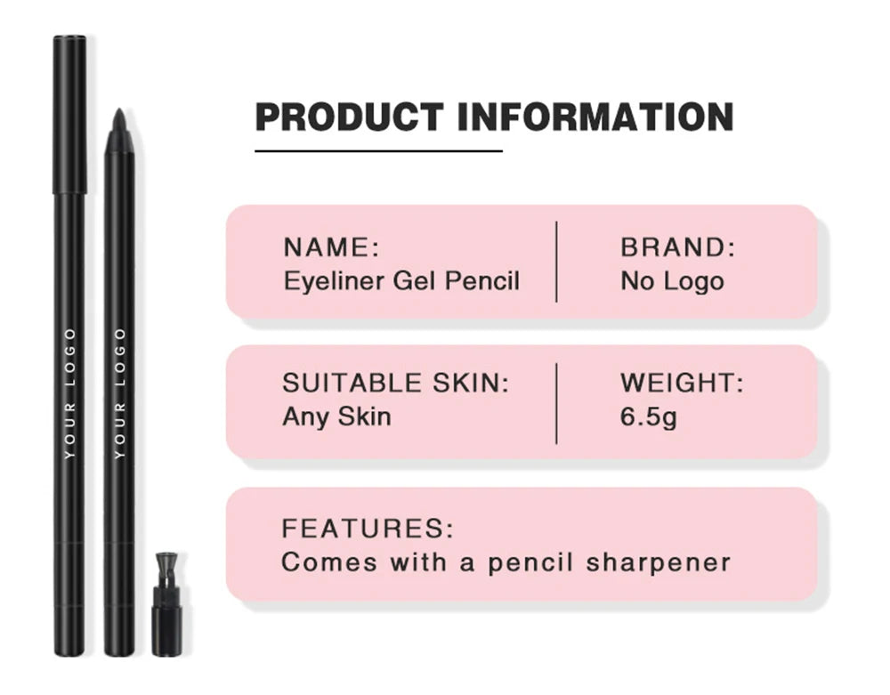 6.5g Waterproof Eyeliner Pencil – Built-in Sharpener, Long-Lasting Formula
