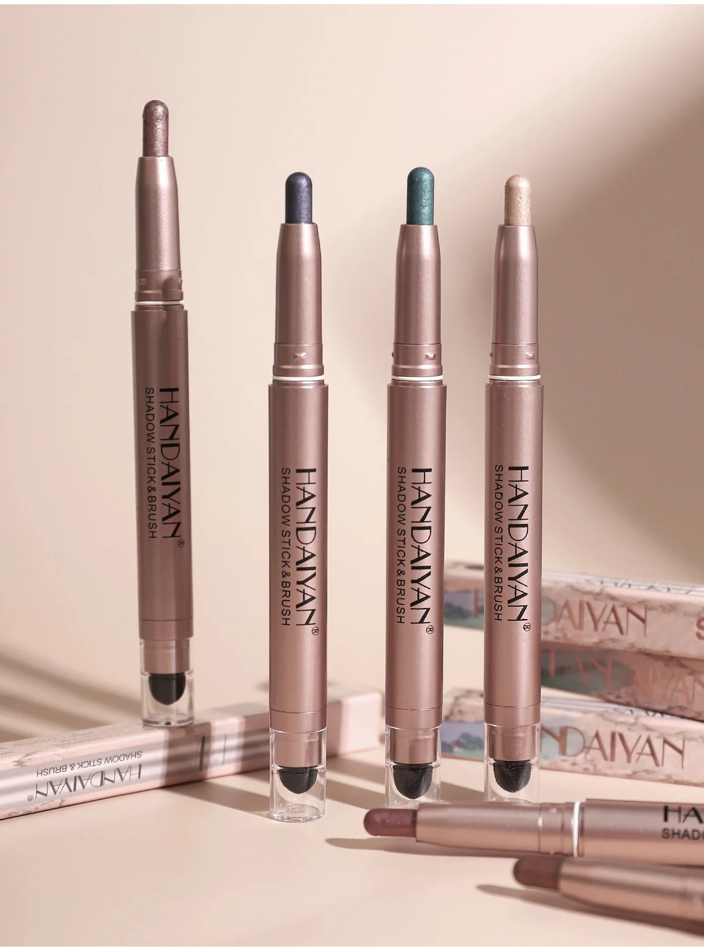 Double-Head Eyeshadow Stick – Shimmer & Matte Cream Pencil (Waterproof, Long-Lasting)