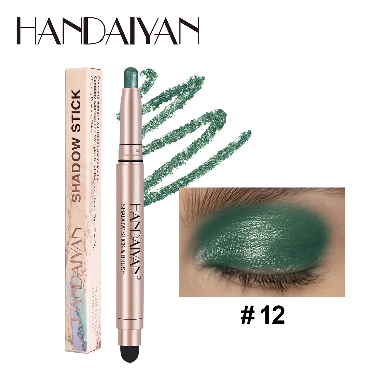 Double-Head Eyeshadow Stick – Shimmer & Matte Cream Pencil (Waterproof, Long-Lasting)