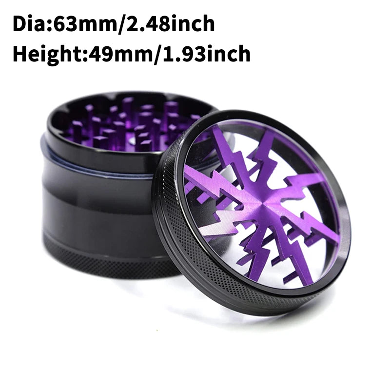 63mm Premium Zinc Alloy Grinder – 4-Layer Multifunctional Herb & Spice Crusher