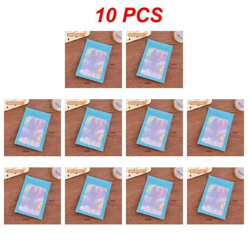 10pcs Holographic Smell-Proof Mylar Bags – Resealable Ziplock Pouches