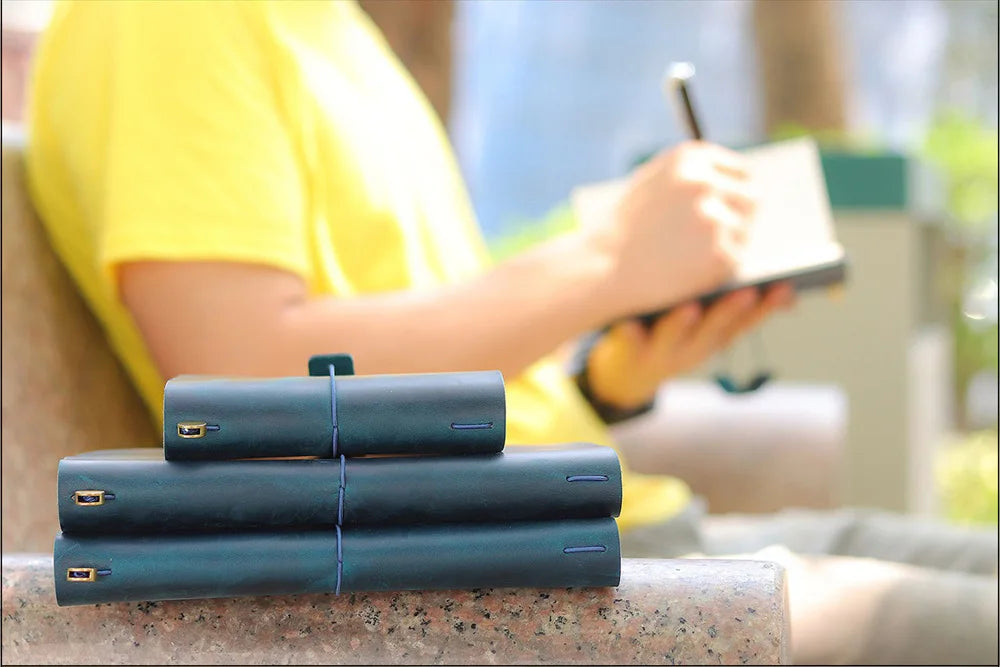 Genuine Leather Refillable Travel Journal – Handmade Retro Diary & Sketchbook