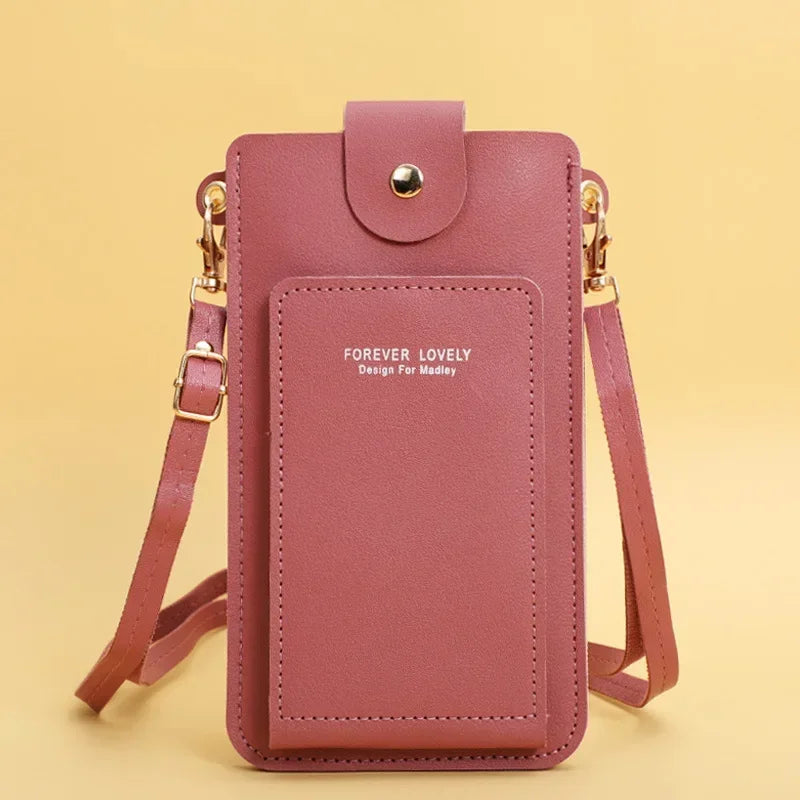 Women’s Touch Screen Crossbody Purse – Soft PU Leather Shoulder Bag with Wallet Function